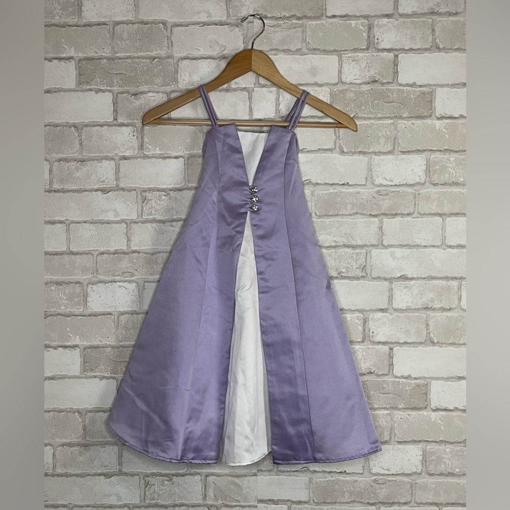 NWOT Kids Formal Purple & White Dress Size 3/4
